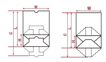 Чертеж размеров пакета RZFD-450B